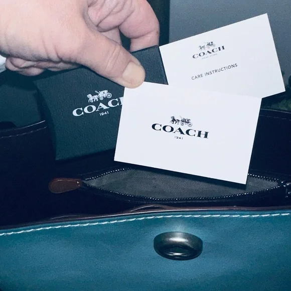 Coach 1941 Leather Duffel Shoulder Bag  - Steel Blue - Style 58017 - Picture 7 of 15